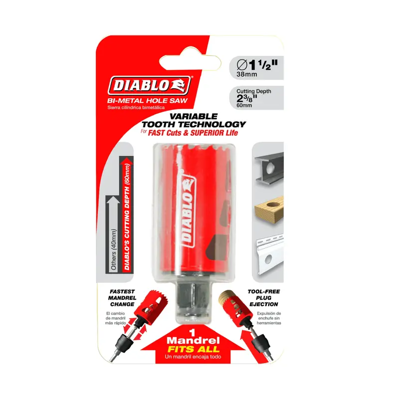 1-1/2" Bi-Metal Hole Saw – Durable Multi-Material Cutter 1