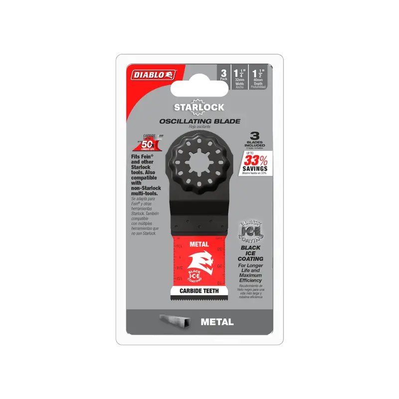 1-1/4" Starlock Carbide Oscillating Blades – Metal Cutting (3-Pack) 1