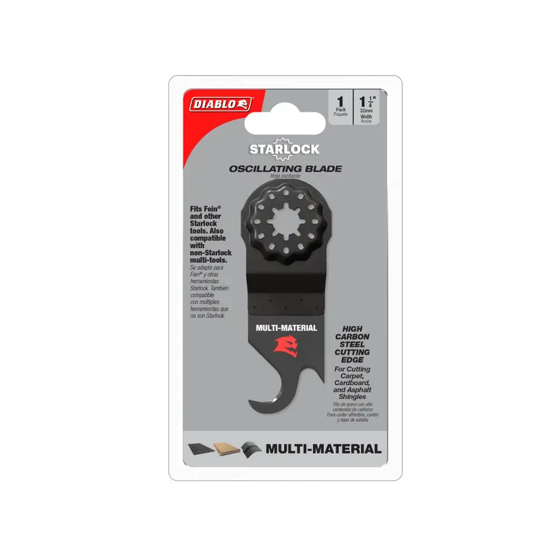 1-1/4" Starlock High-Carbon Steel Hook Knife Blade For Versatile Cutting 1
