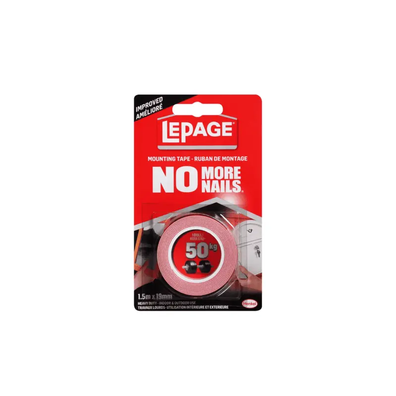 1.5-Meter X 19-Millimeter Lepage No More Nails Heavy-Duty Adhesive Tape 1
