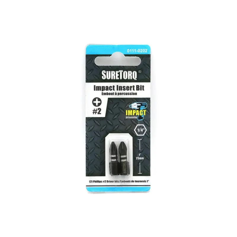 1-Inch Impact Phillips Insert Bits – 2-Piece Carded Set 1