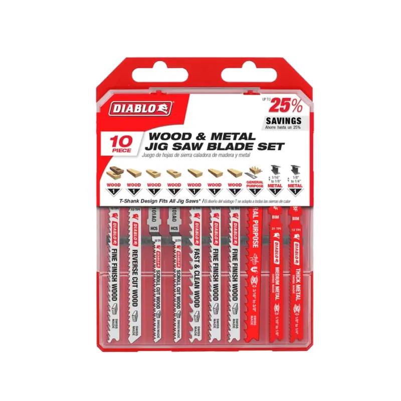 10-Piece Jigsaw Blade Kit For Wood And Metal Cutting 1