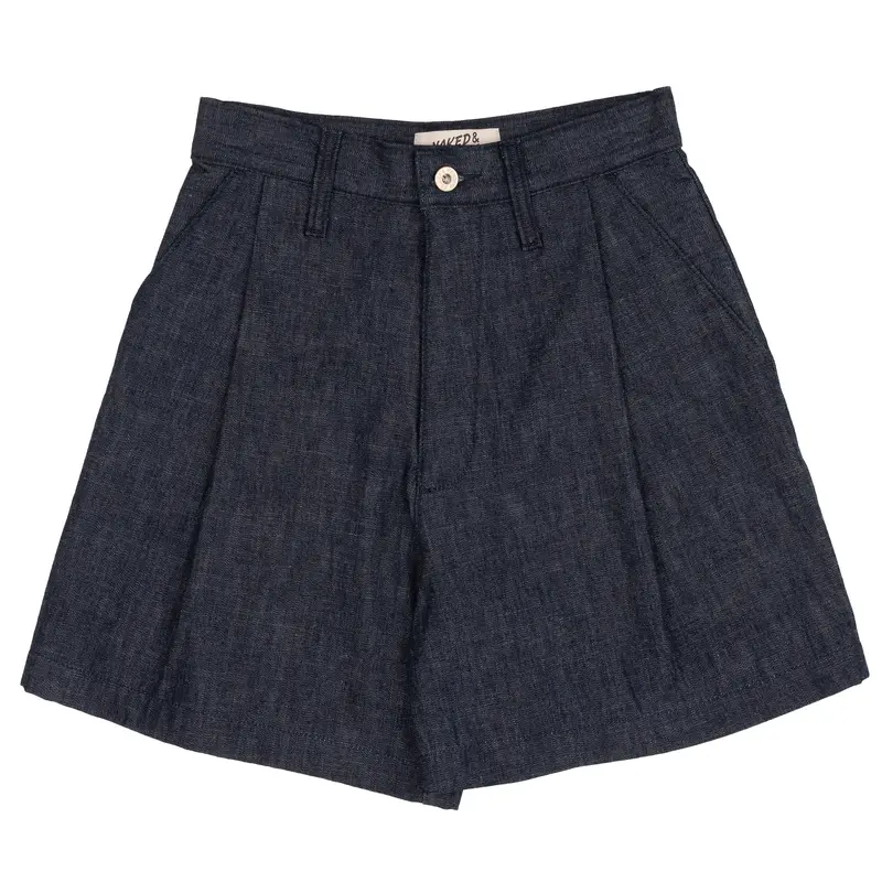 10Oz Rinsed Denim Twin Pleated Short 1