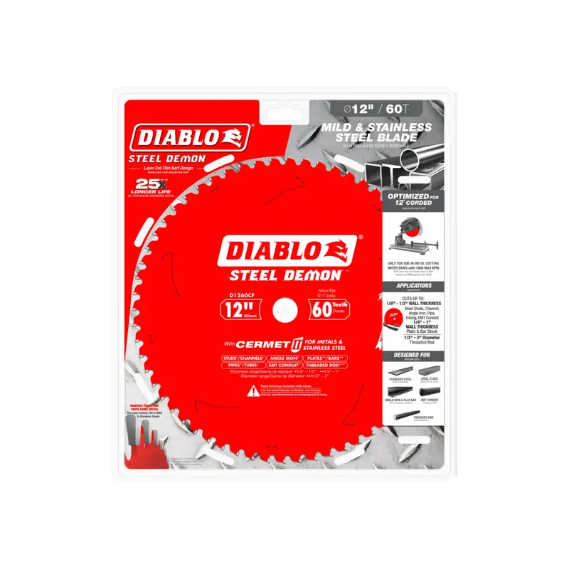 12-Inch 60-Tooth Steel Demon Cermet Ii Circular Saw Blade – Metals & Stainless Steel 1