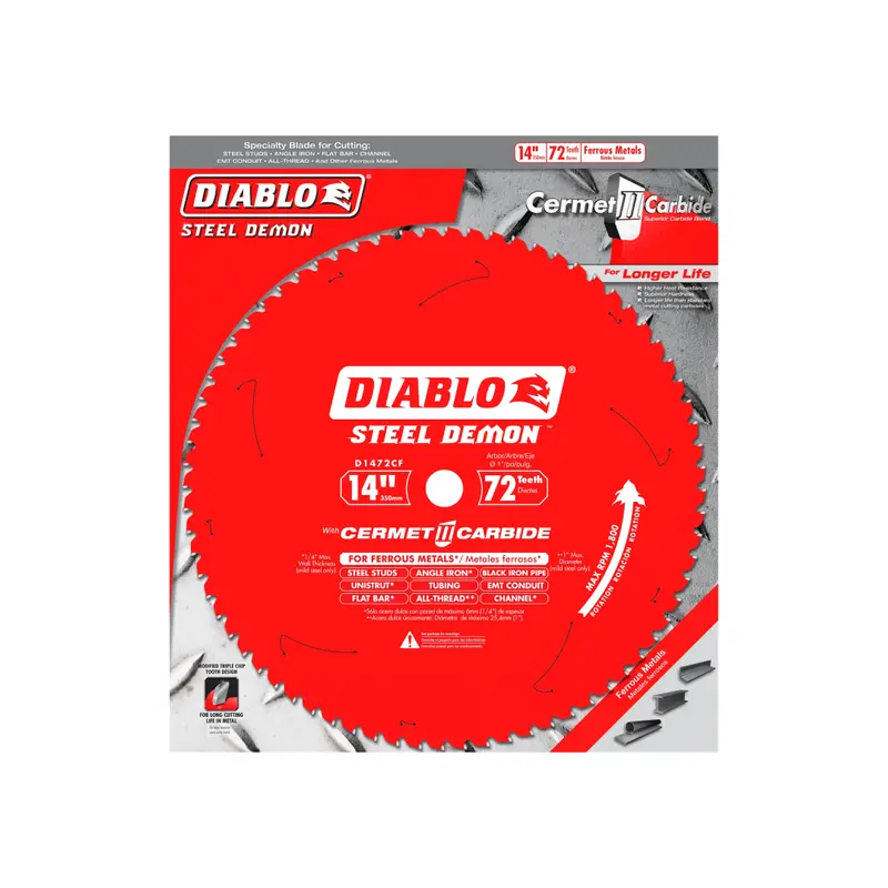 14-Inch 72-Tooth Steel Demon Cermet Ii Circular Saw Blade – Industrial Metal Cutting 1