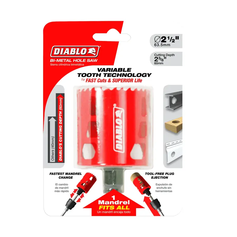 2.5-Inch Bi-Metal Hole Saw, Balanced Speed And Longevity 1