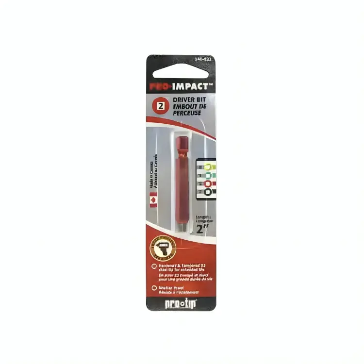 2" Color-Coded Square Recess Power Driver Bits – Red Set 1