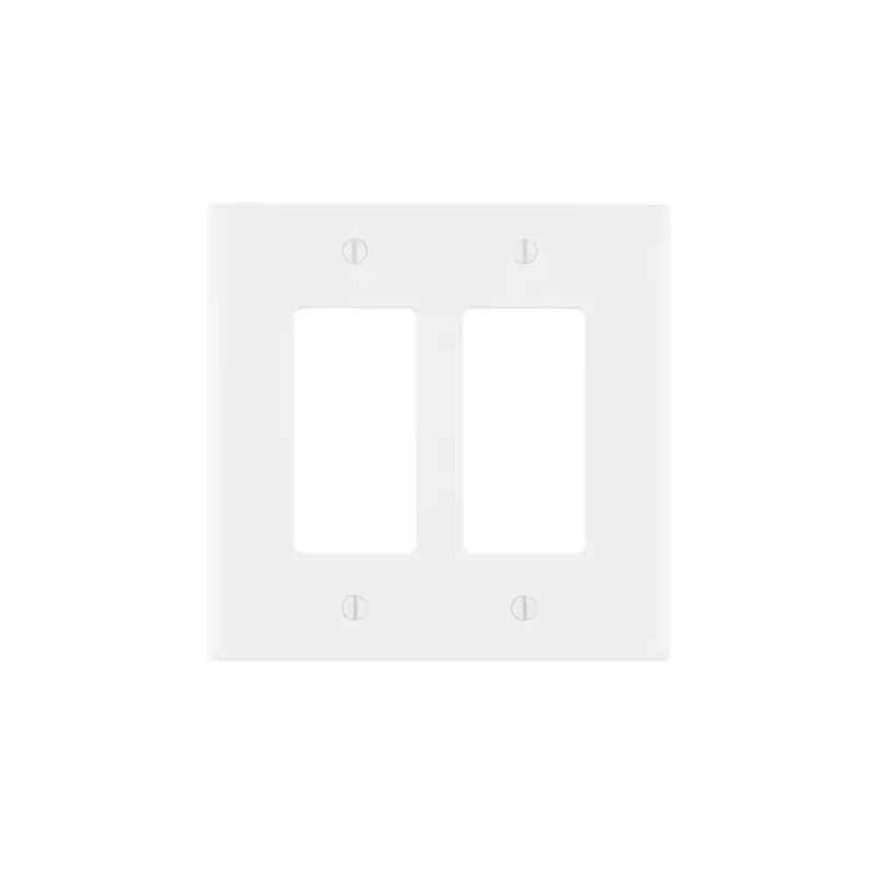2-Gang Decora/Gfci-Compatible Wallplate – Midway Size, White Thermoplastic Nylon 1