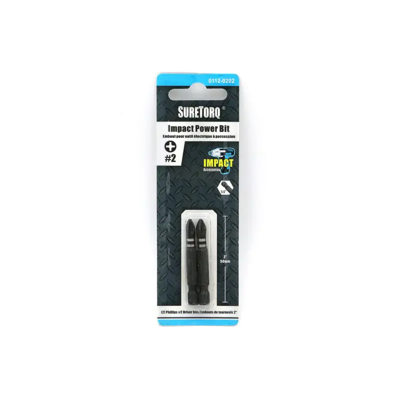 2-Inch Impact Phillips Drill Bits – 2-Piece Carded Pack 1
