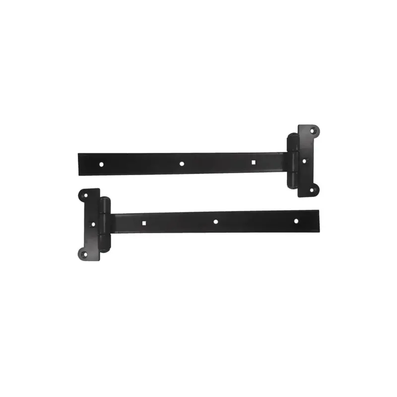 2-Pack Black Galvanized 12-Inch Strap Hinges – Heavy-Duty Mounting 1