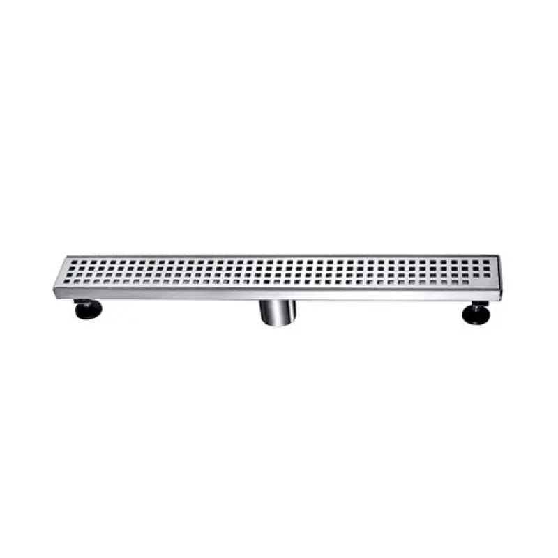 24-Inch Linear Shower Drain With Square Grid Cover 1