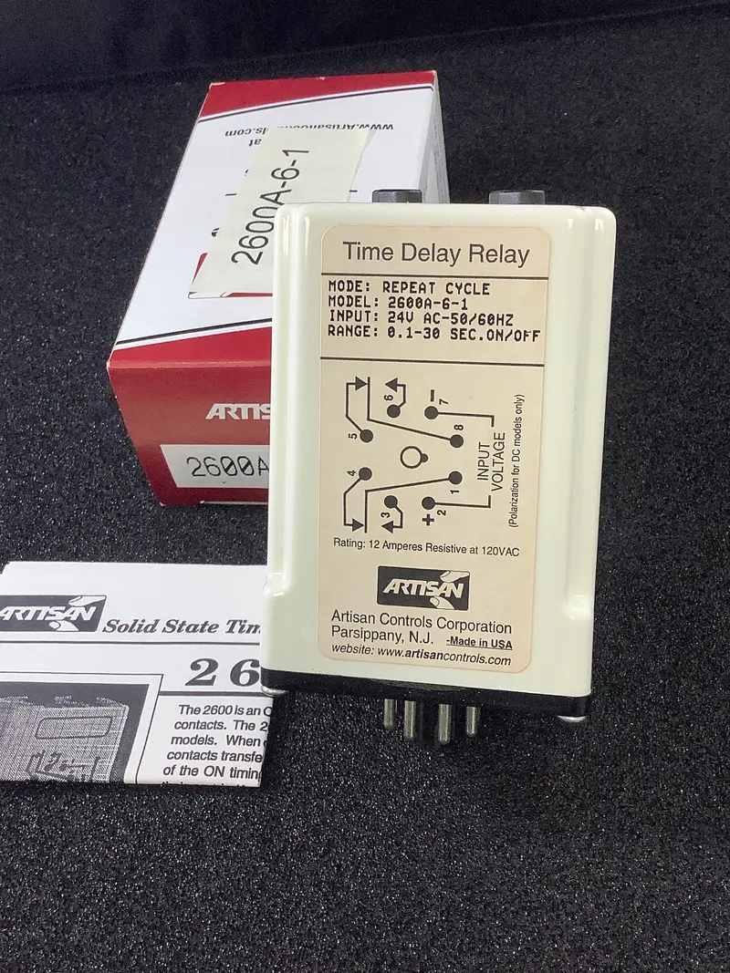 2600A-6-1 Artisan Adjustable On-Off Repeat Cycle Timer – 0.1–30 Sec Range, 24Vac 1