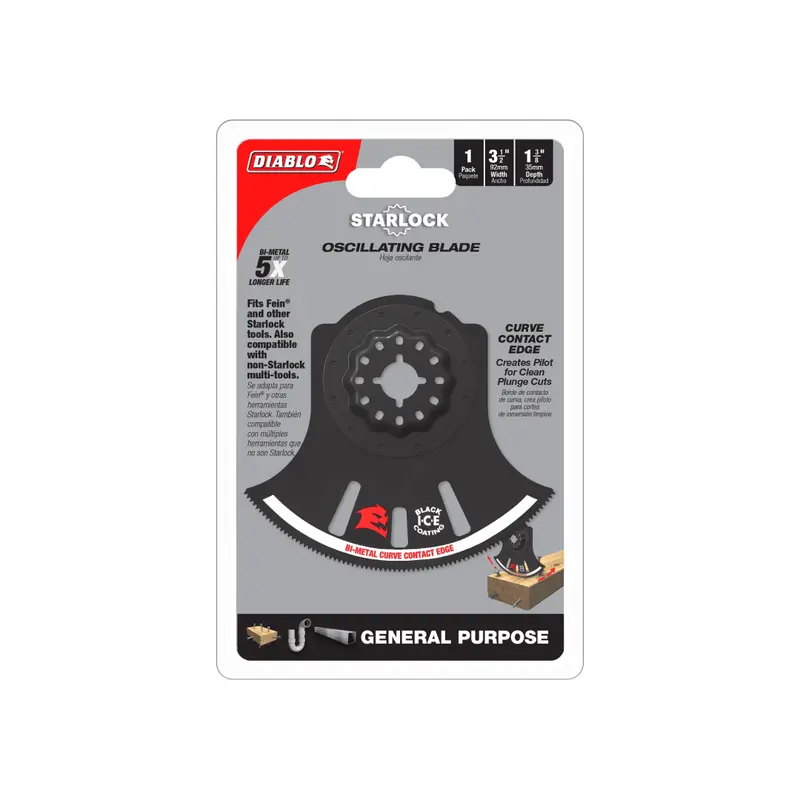 3-1/2" Starlock Bi-Metal Oscillating Blade For Wood, Drywall & Plastic 1