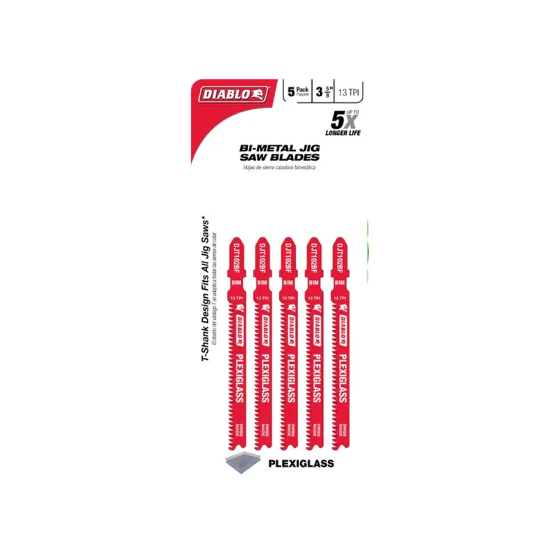 3-5/8 In. Bi-Metal Jig Saw Blades — 13 Tpi Optimized For Plexiglass & Acrylic 1