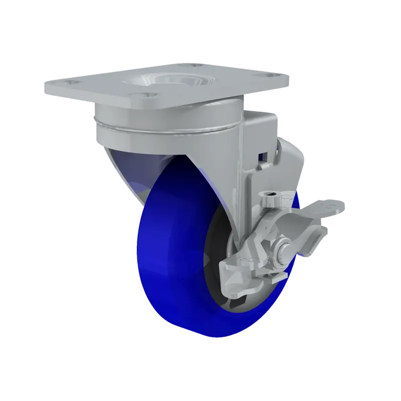 3.5-Inch Blue Tch Swivel Caster With Integrated Brake 1
