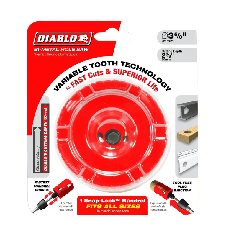 3.625-Inch Bi-Metal Hole Saw, Reduced-Vibration Performance 1