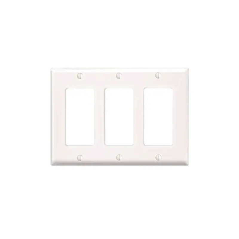 3-Gang Decora-Style Wallplate – Midway Size, White Thermoplastic Nylon 1