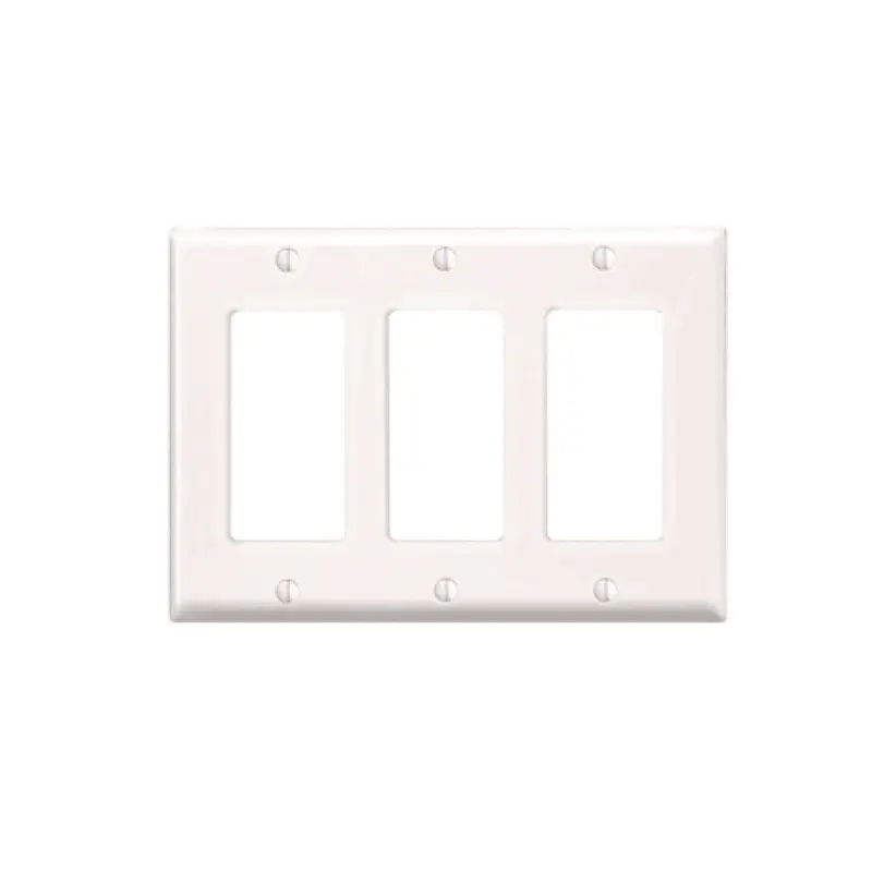 3-Gang Decora Wallplate – Durable Thermoplastic Nylon, White, Model Pj263-W 1