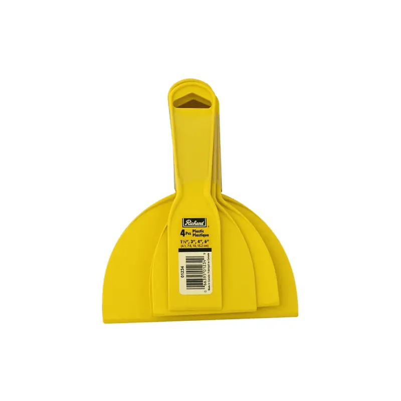 3-Piece Yellow Plastic Putty Knife Set For Diy Projects 1