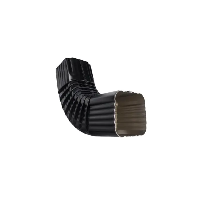 3" X 3" Black Aluminum Gutter Square Elbow – Rigid Corner Connection 1