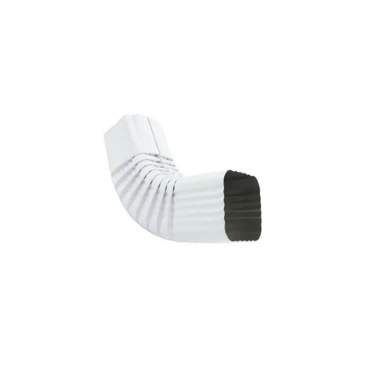3" X 3" White Semi-Gloss Aluminum Gutter Square Elbow – Clean, Architectural Joint 1
