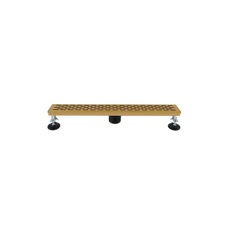 36-Inch Brick-Style Linear Drain Grille – Warm Golden Tone (188107) 1