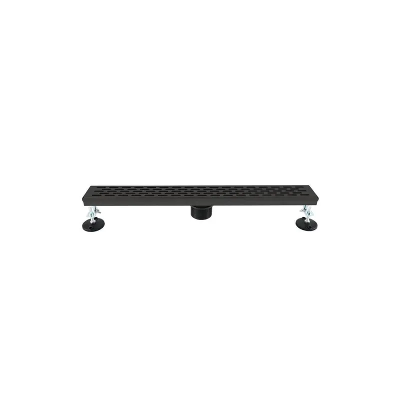 36-Inch Linear Drain With Textured Brick Grille – Matte Black (188106) 1