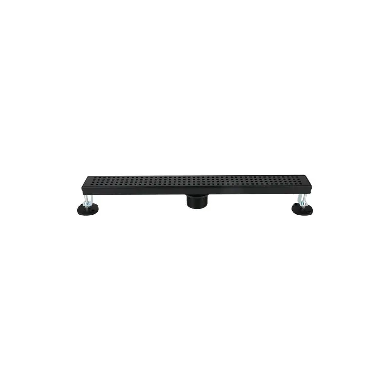 36-Inch Minimalist Linear Drain With Small-Square Grille – Matte Black (188099) 1