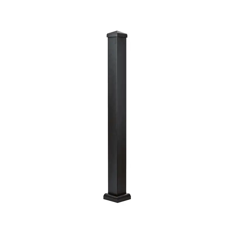 39.75-Inch Black Aluminum Surface-Mount Railing Post 1