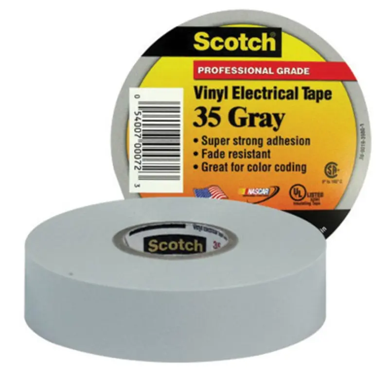 3M #35 Gray Vinyl Electrical Tape – High-Adhesion Insulating Tape (Part #0-00-54007-00072-3) 1