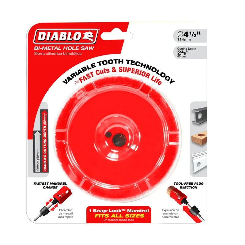 4.5-Inch Bi-Metal Hole Saw, Precision-Cut Design 1