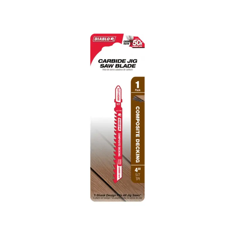 4 In. Carbide-Tipped Jig Saw Blade — 5/7 Tpi For Composite Decking 1