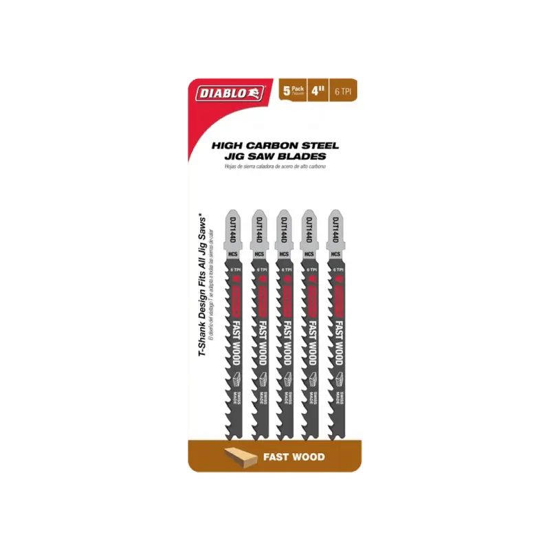 4 In. High-Carbon Steel Jig Saw Blades — 6 Tpi For Standard Wood Cuts 1