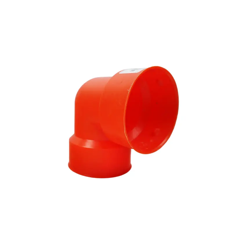 4-Inch (100Mm) Orange Hdpe 90-Degree Tubing Elbow Fitting 1