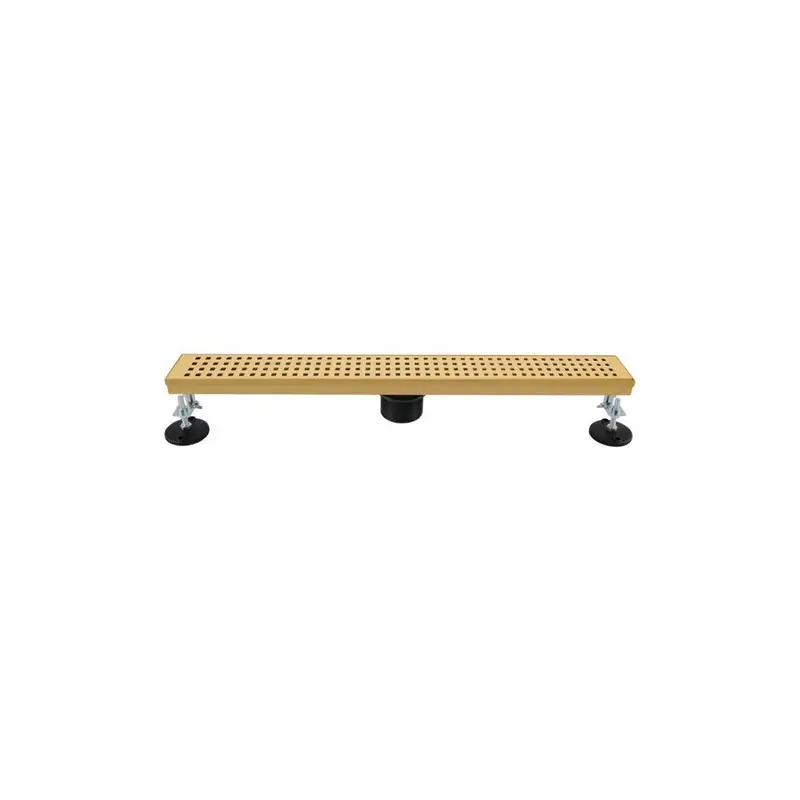 48-Inch Brick-Pattern Linear Drain Grille – Lustrous Golden Finish (188102) 1