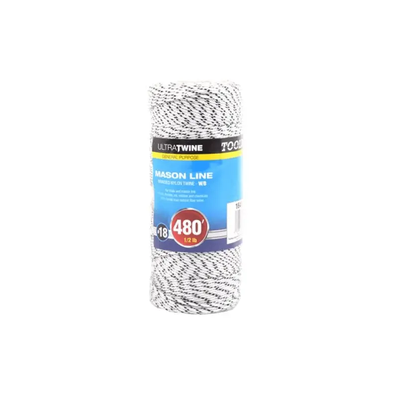 480-Foot #18 Braided Nylon Mason Line – 0.5-Lb Spool, White/Black 1