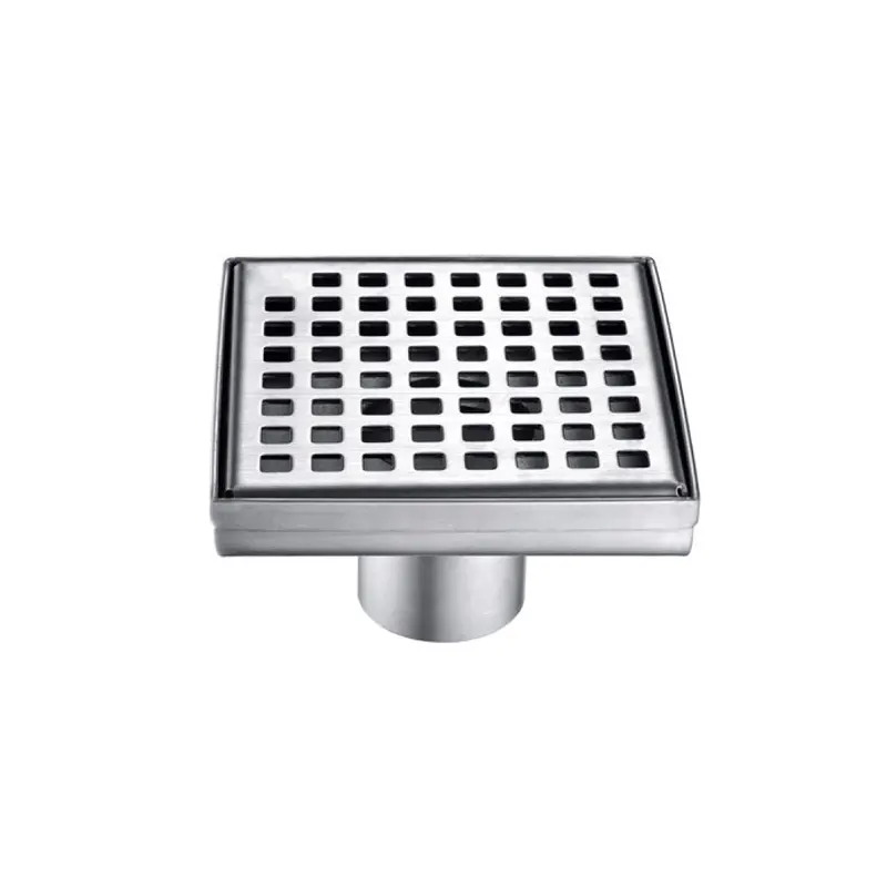 5.1-Inch Square Shower Drain Featuring Square Grid Design 1