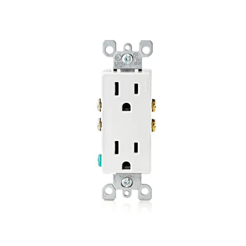 5-Amp Grounding Duplex Outlet – Decora Style, Commercial Grade, White, Model 5325-W 1