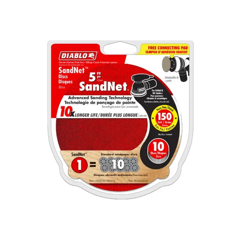 5-Inch 150-Grit Sandnet Random Orbital Sanding Discs With Pad 1