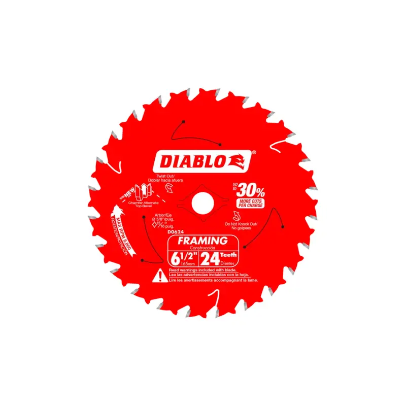 6-1/2-Inch 24-Tooth Framing Saw Blade – Wood Cutting 1