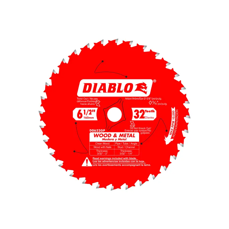 6-1/2-Inch 32-Tooth Carbide-Tipped Wood-And-Metal Circular Saw Blade 1