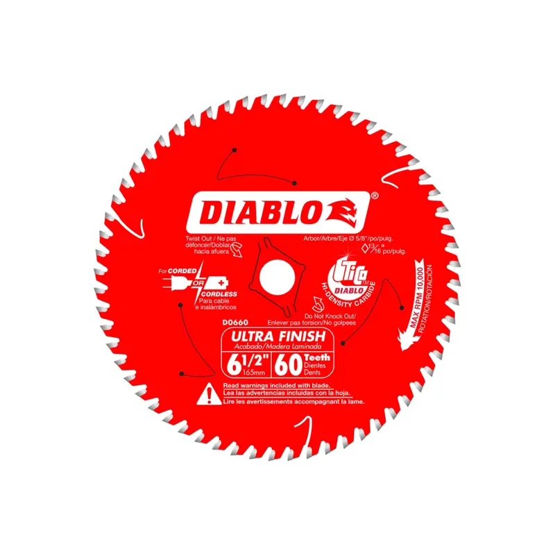 6-1/2-Inch 60-Tooth Ultra-Fine Finish Circular Saw Blade 1