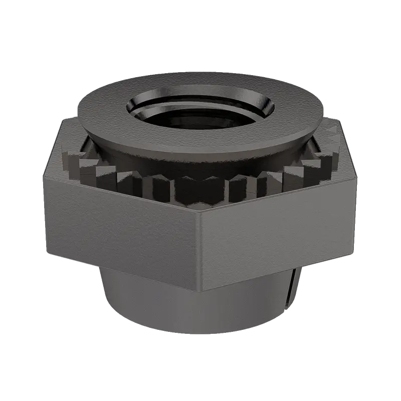 6-32 Locking Self-Clinching Nut, 300 Ss With Black Dry Film Lubricant, 2Mm Height, 100-Pack 1