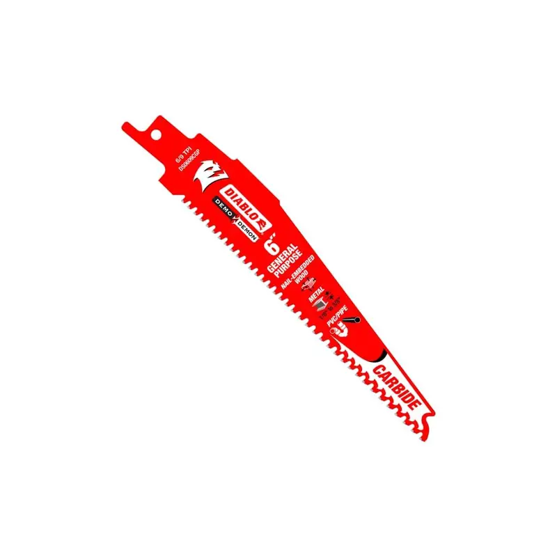 6" Demo Demon Carbide Reciprocating Blade – General Purpose Demolition 1
