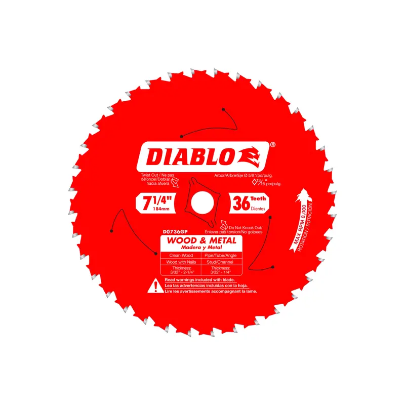 7-1/4-Inch 36-Tooth Carbide-Tipped Wood-And-Metal Circular Saw Blade 1