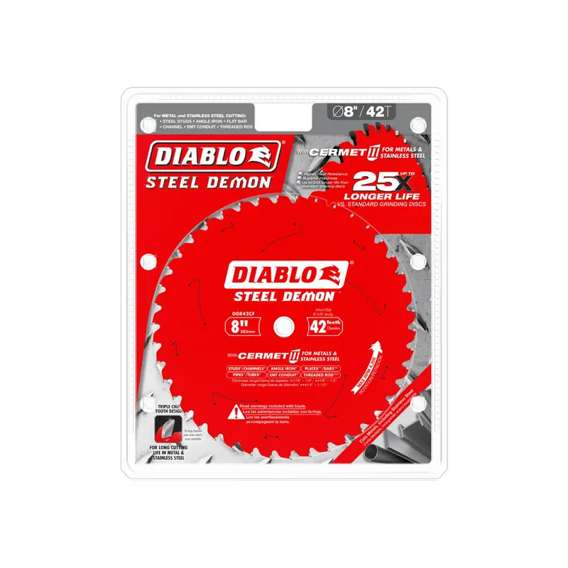 8-Inch 42-Tooth Steel Demon Cermet Ii Circular Saw Blade – Metal & Stainless Steel 1