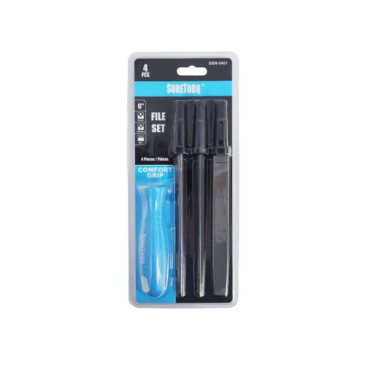 8506-0401Ca Suretorq 4-Piece 6-Inch File Set – Assorted Grits And Shapes 1