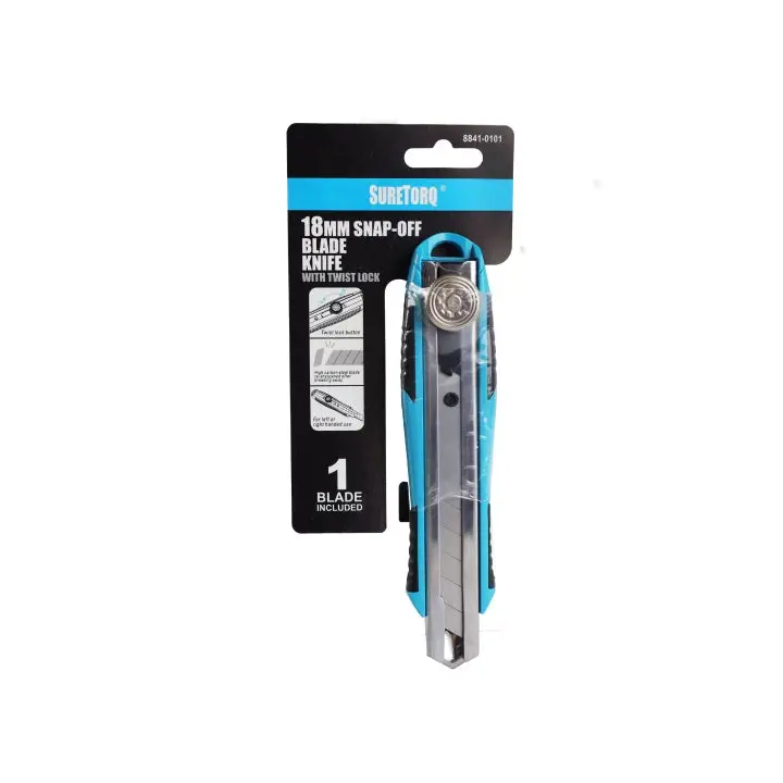 8841-0101Ca Suretorq 18 Mm Snap-Off Blade Utility Knife – Auto-Lock Safety Feature 1