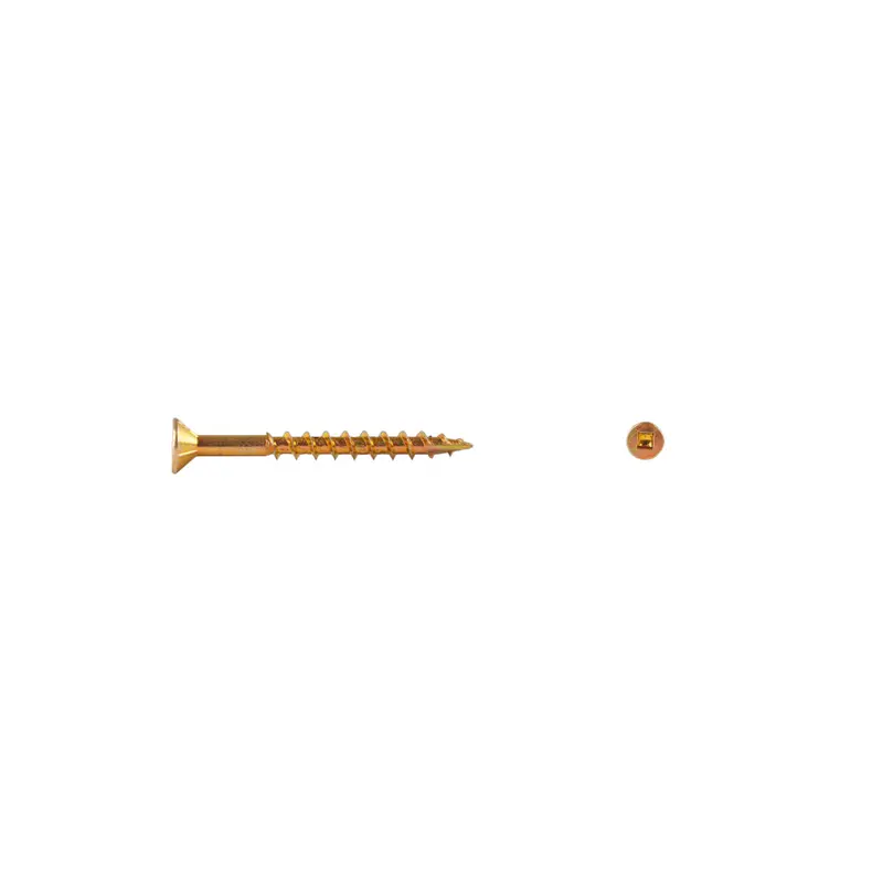 8X1-3/4 In Yellow Zinc Construction Screw – Type-17 Thread, 5000-Count 1