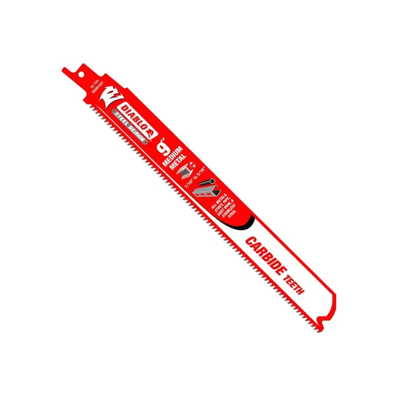 9" Steel Demon Carbide Reciprocating Blade – Medium Metal Cutting 1